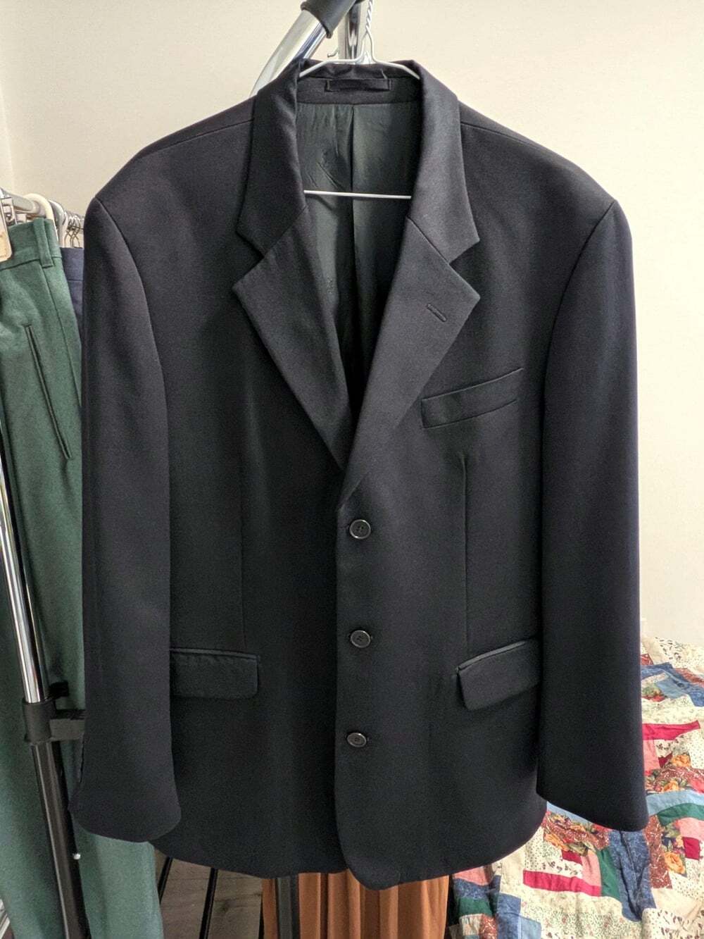 Vintage Yves Saint Laurent Wool Blazer – Navy Designer Sport Coat, 42R